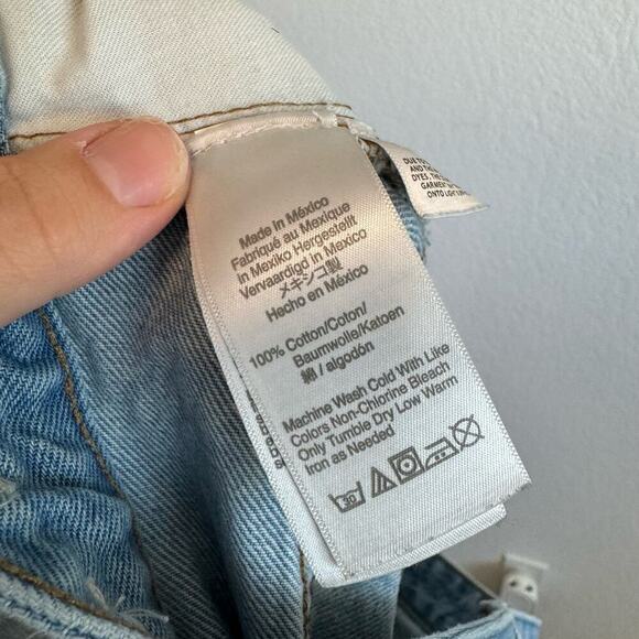 Madewell Mid-Rise Frayed Raw Hem Relaxed Denim Shorts Dunwoody Wash Blue 33 - Picture 10 of 11